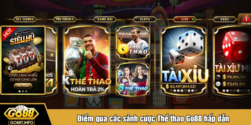 Điểm qua các sảnh cược Thể thao Go88 hấp dẫn